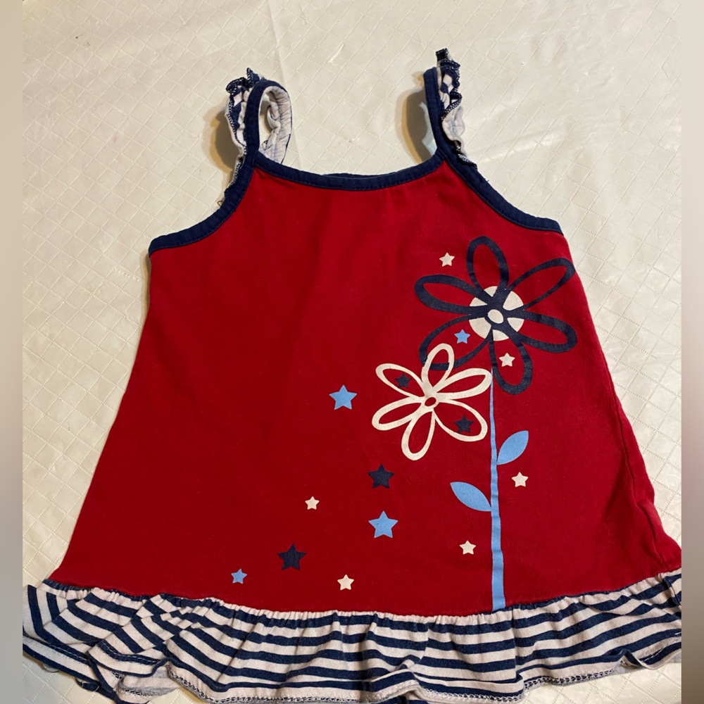 Faded Glory Red Top with Floral Pattern size 4